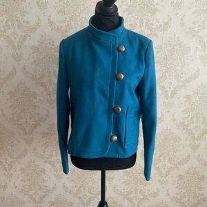 Marc By Marc Jacobs Teal Pea Coat with Gold Buttons